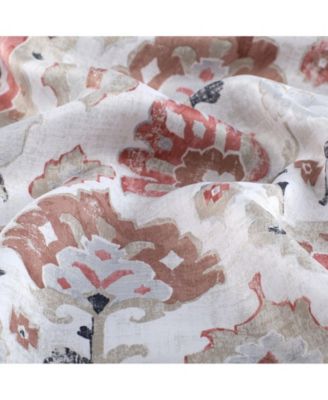 Contemporary Influencer Water Color Damask Medallion Rod Pocket Window Valance