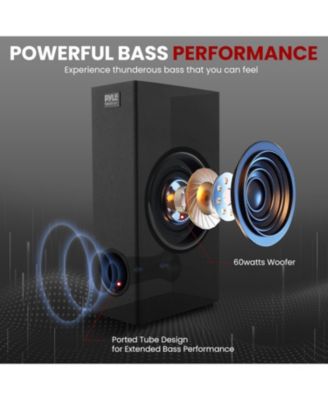 Wave Base Bluetooth Tabletop Soundbar Digital Speaker with Remote Control, AUX, Optical In, USB In, HDMI (ARC) & Coaxial