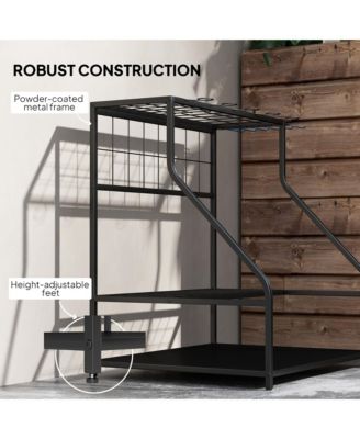 Garden Tool Organizer for Garage, 3 Tier Yard Tool Holder,