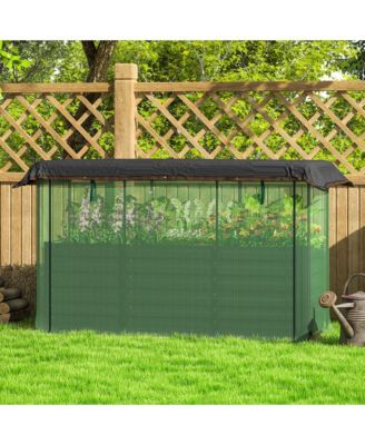 Galvanized Raised Garden Bed with Crop Cage & Shade Cloth,