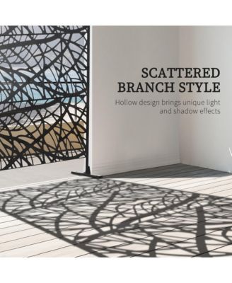 Metal Privacy Screen W/ Sd 6.5FT Freesding Outdoor Divider