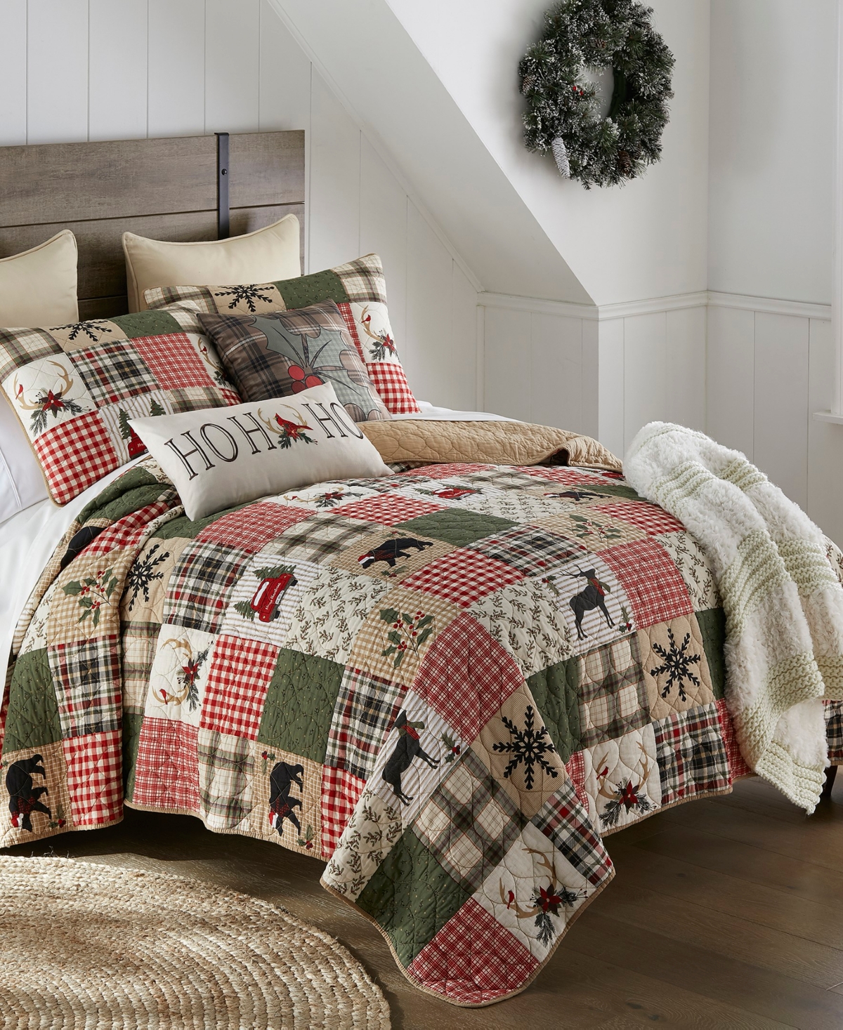 Your Lifestyle Holly Forest Patchwork 3-Pc. Quilt Set