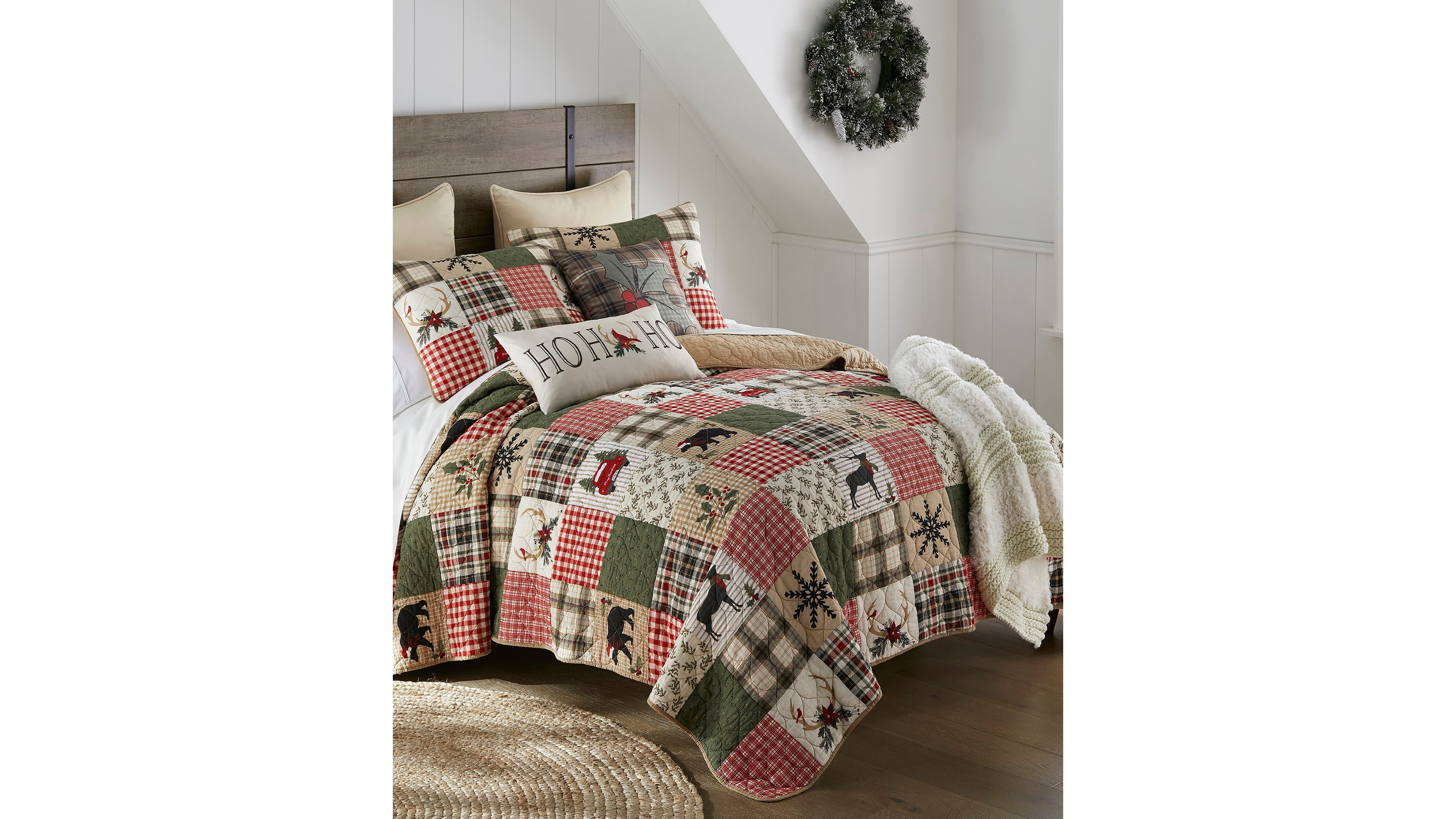 Your Lifestyle Holly Forest Patchwork 3-Pc. Quilt Set, King