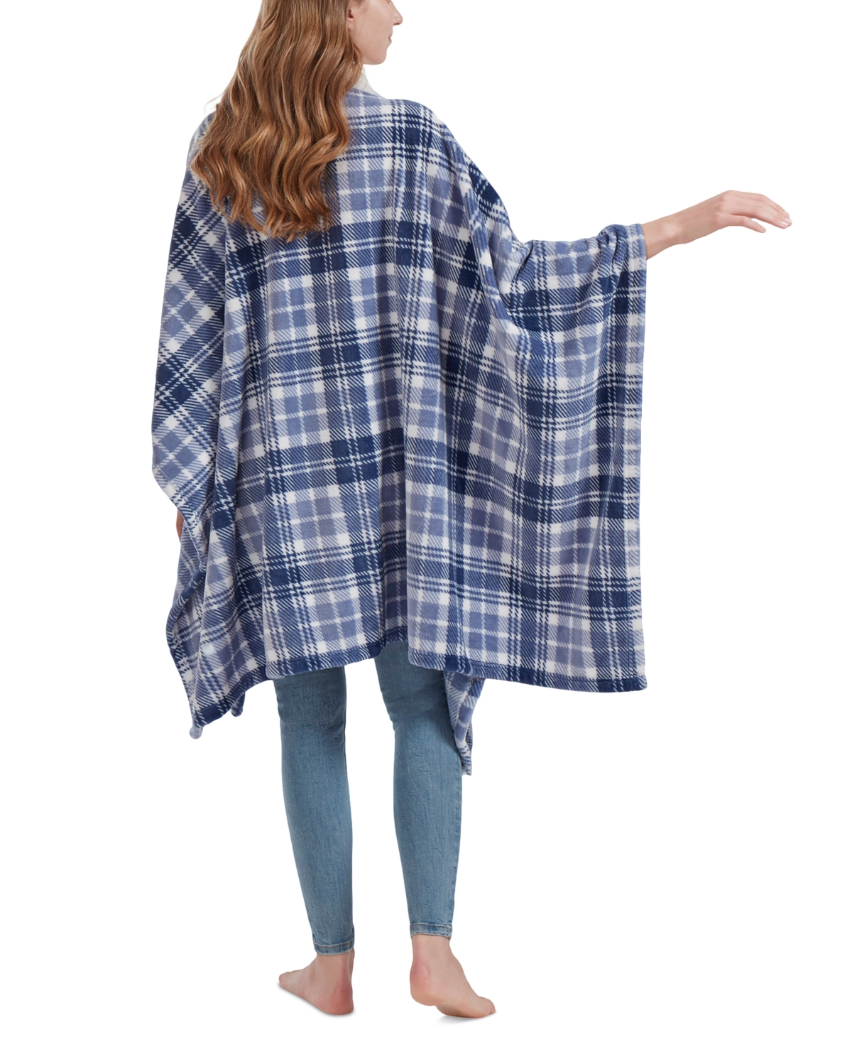 Premier Comfort Cozy Plush Printed Wrap, 50" X 70", Exclusively At Macy's In Blue