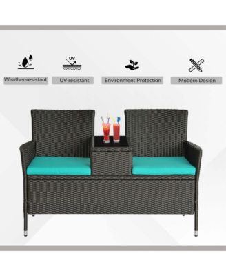 2-in-1 Outdoor Loveseat & Table Set,