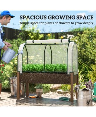 48 x 22 x 46 inch Raised Garden Bed w/ PE Cover,