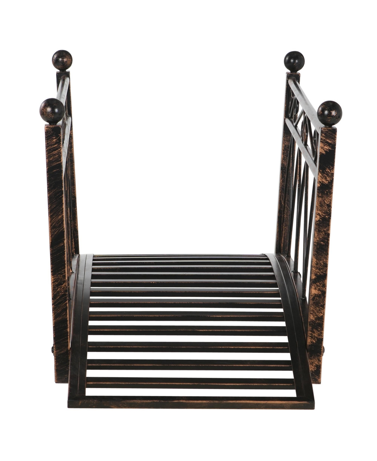 Outsunny 3.3' Metal Arch Zen Garden Bridg with Safety Siderails,