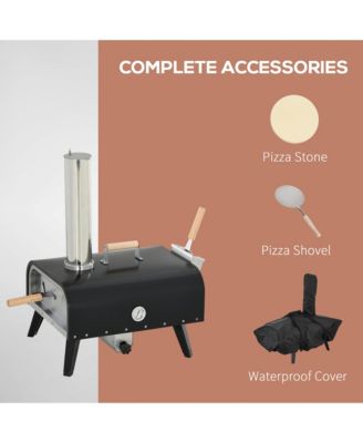 Outdoor Pizza Oven with Rotating Stone, 12" Wood Fi Pizza Maker