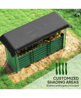 Galvanized Raised Garden Bed with Crop Cage & Shade Cloth,