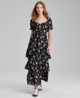 And Now This - Women's Lace-Trim Babydoll Maxi Dress