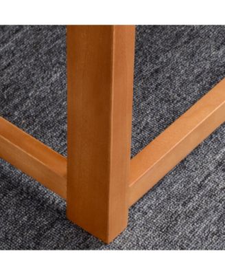 5pc Patio Furniture Set, Wood Sectional Sofa Cushions, Table,