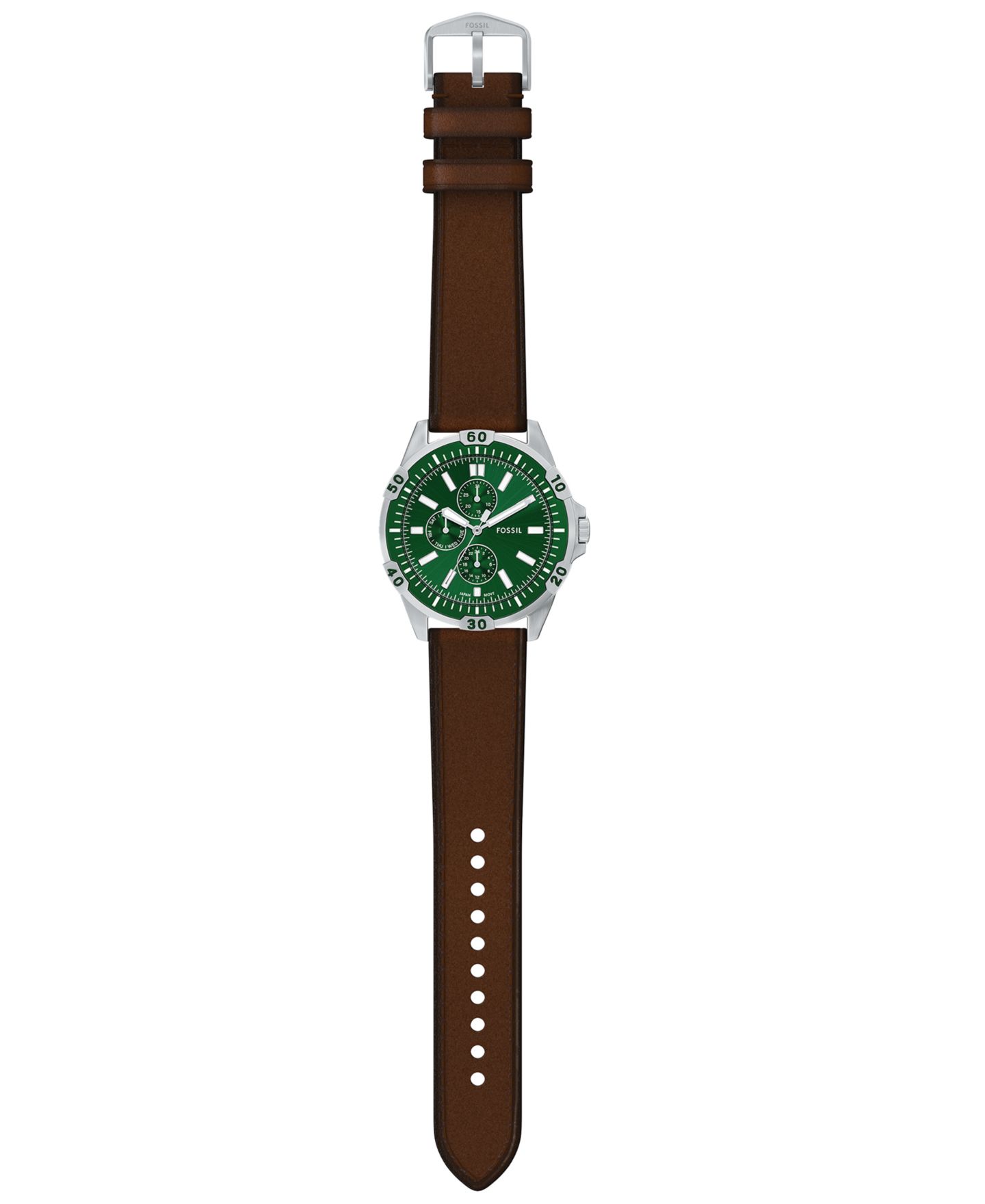 Мужские часы Fossil Garrett Multifunction Brown Leather Watch, 44mm — фото 7