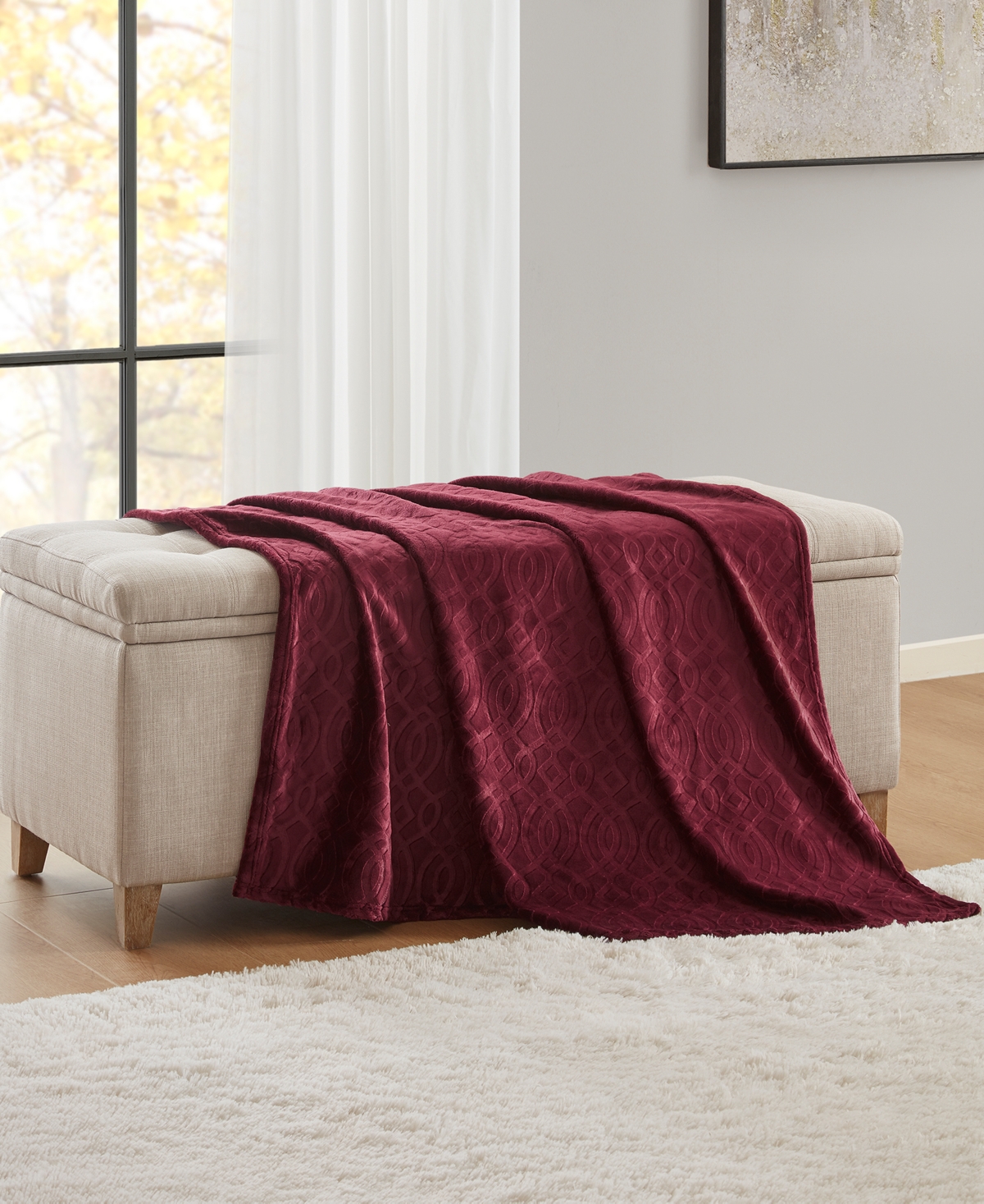 Premier Comfort Cozy Embossed Throw Blanket, 50" X 60" In Multi