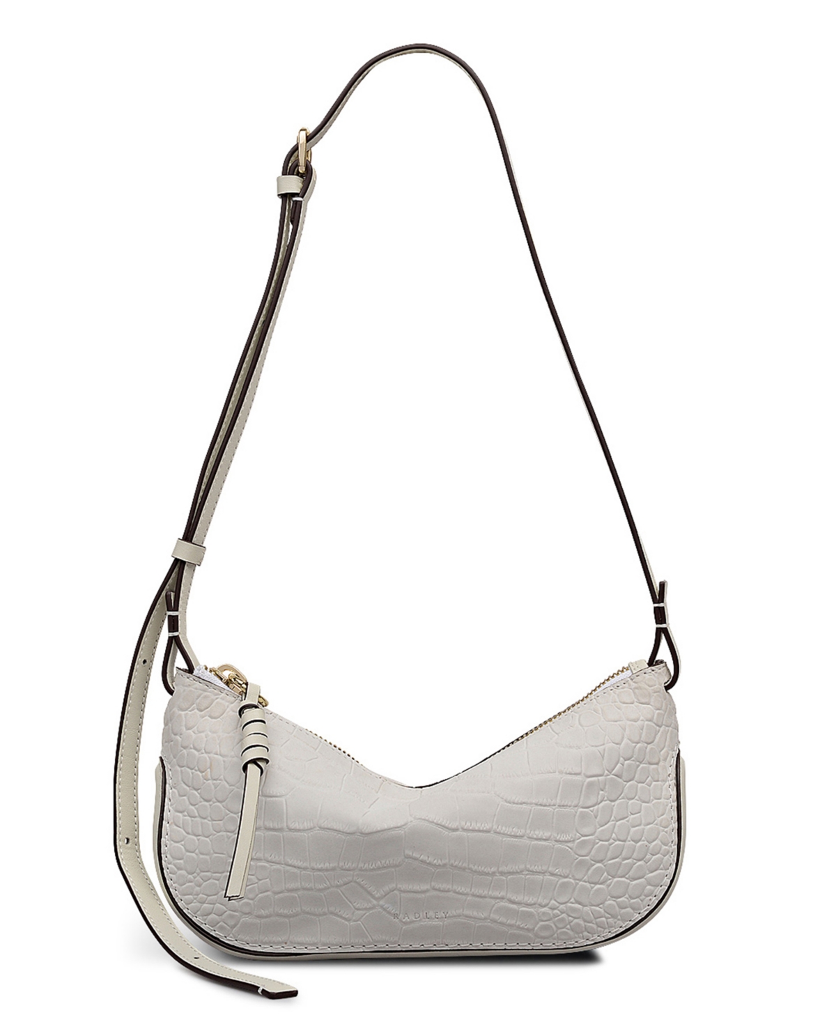 Radley London The Iris Faux Croc Small Zip Top Crossbody Bag In White