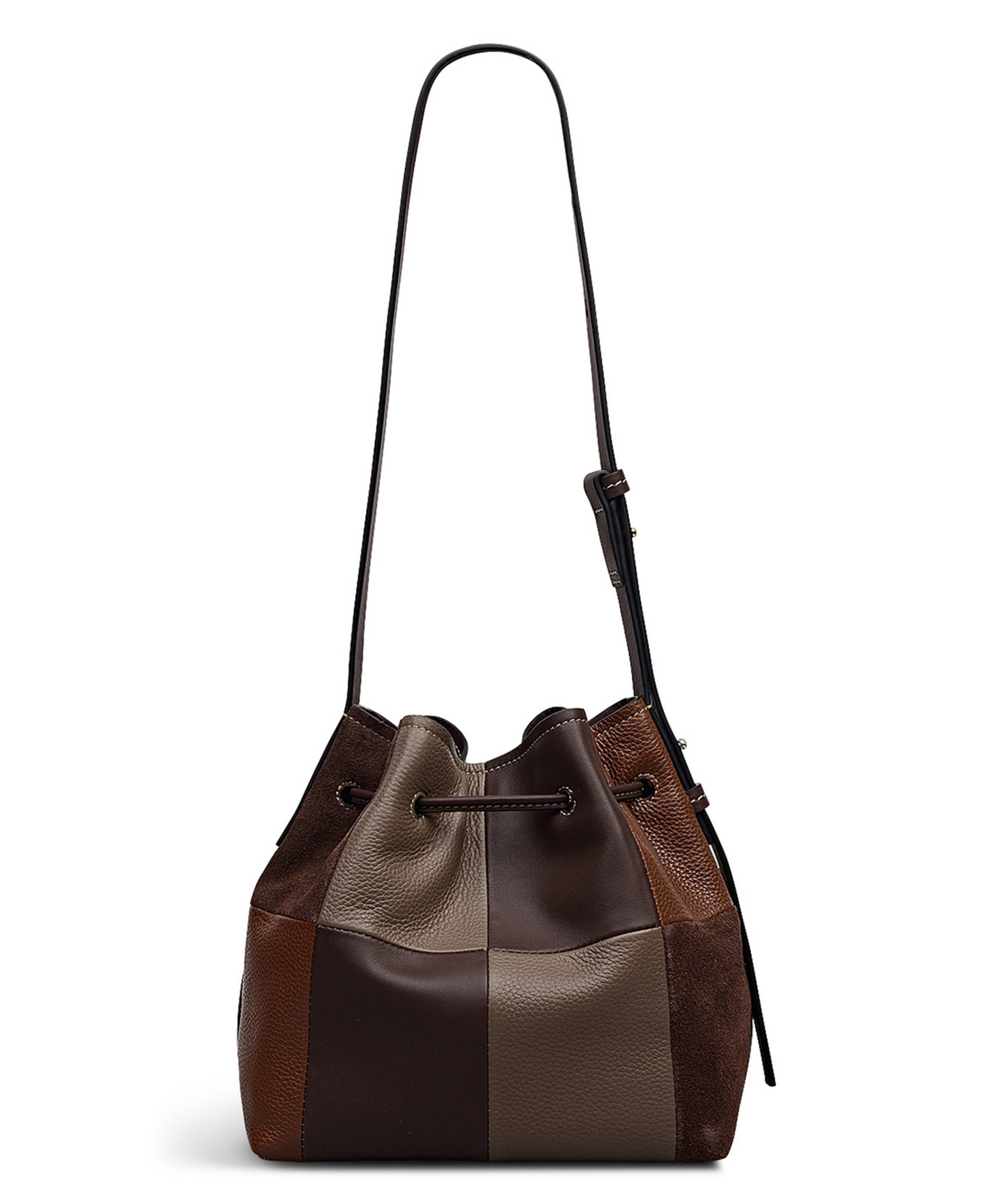Radley London York Mews Patchwork Mini Drawstring Shoulder Bag In Brown
