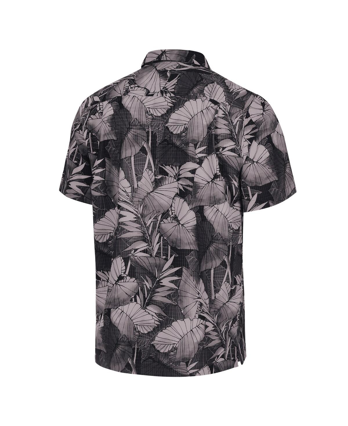 Tommy Bahama Black Las Vegas Raiders Bahama Coast Nuevo Fronds Camp Button-up Shirt In Black