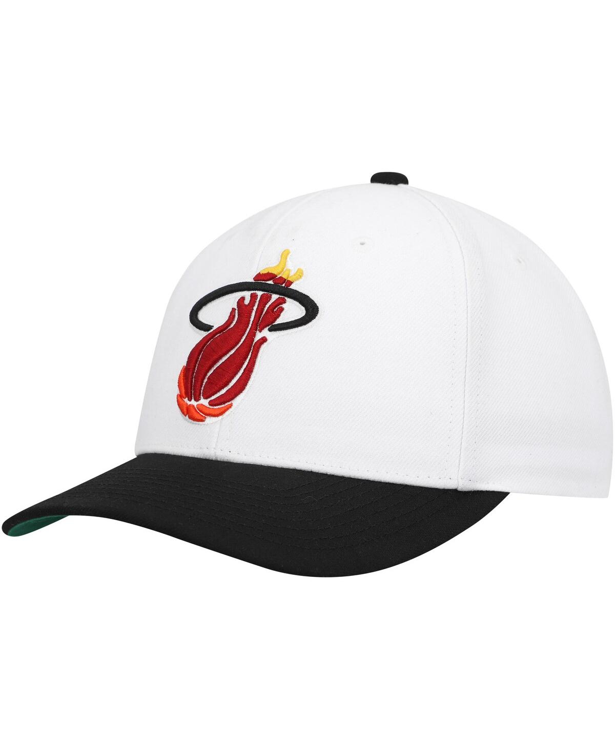 Men's White/Black Miami Heat Hardwood Classics Core 2-Tone 2.0 Pro Snapback Hat - White, Black
