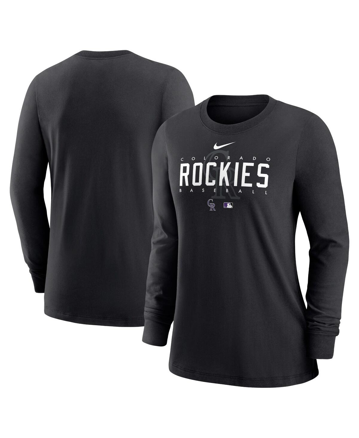 Women's Black Colorado Rockies Authentic Collection Legend Performance Long Sleeve T-Shirt - Black