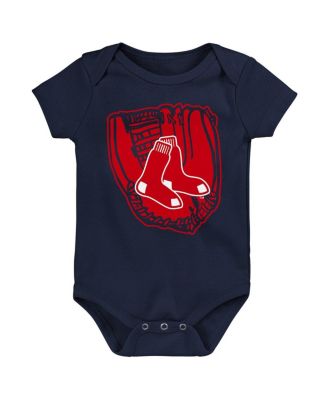 Baby Boys and Girls Red/Navy/White Boston Red Sox Minor League Player 3-Pack Bodysuit Set