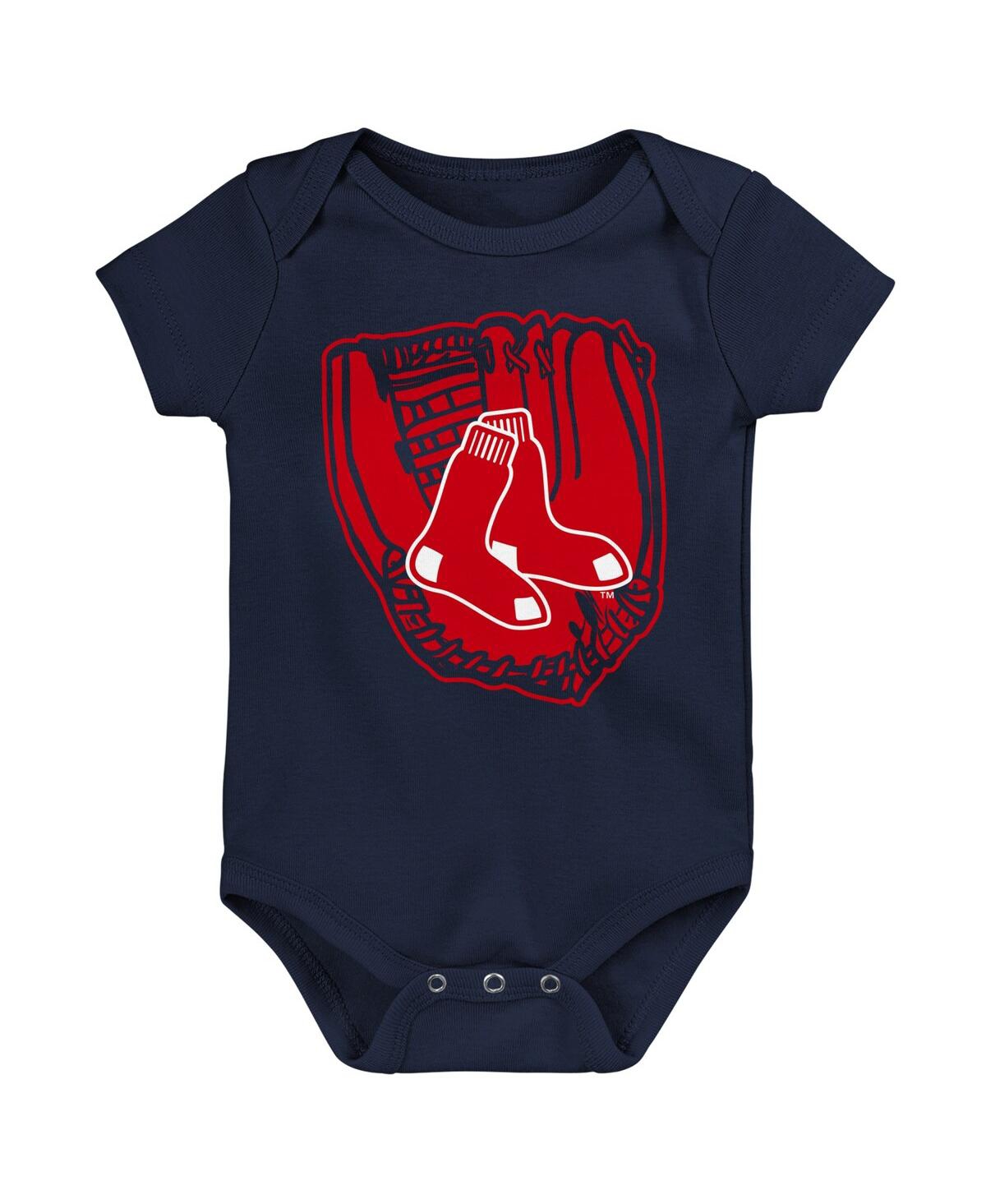 Outerstuff Baby Boys And Girls Red/navy/white Boston Red Sox Minor League Player 3-pack Bodysuit Set In Multi