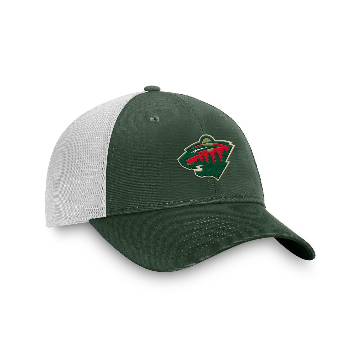 Men's Green/White Minnesota Wild Core Primary Logo Trucker Adjustable Hat