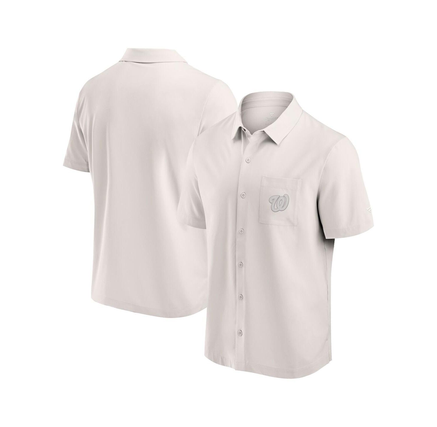 Men's Cream Washington Nationals Front Office Button-Up Shirt