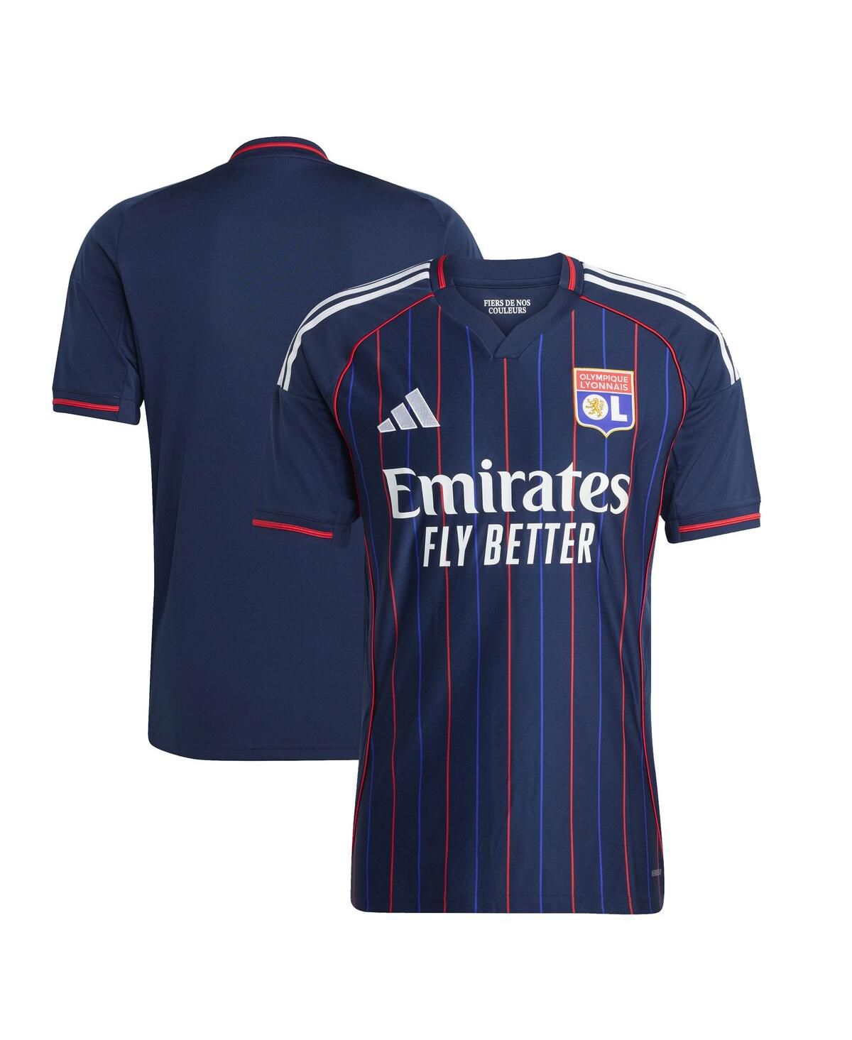 Мужская голубая выездная копия майки Olympique Lyonnais 2025/26 синего цвета