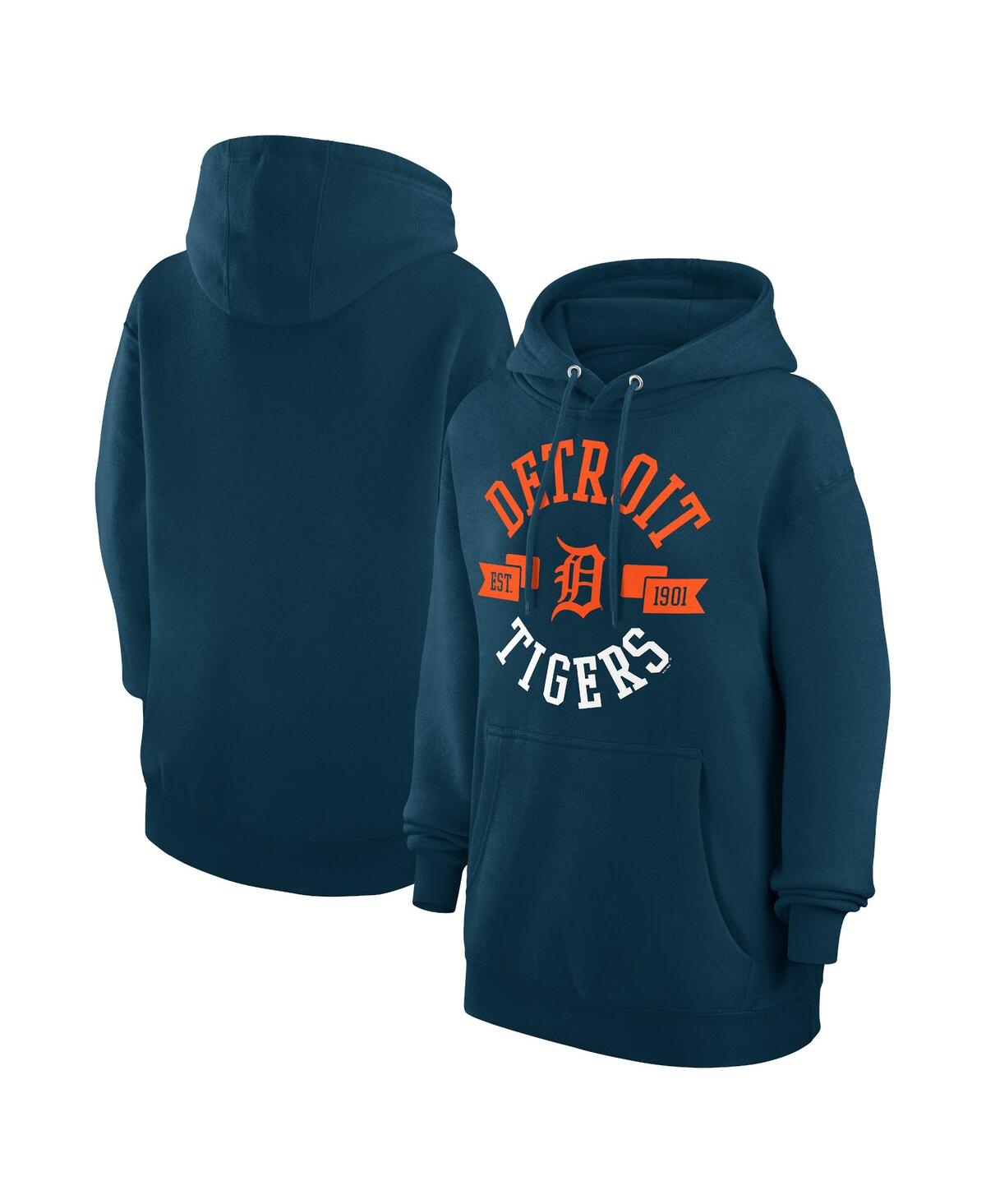 Women's Navy Detroit Tigers City Graphic Pullover Hoodie - Navy