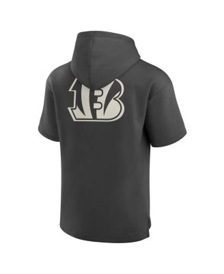 Men's Charcoal Cincinnati Bengals Elements Future Ground Lettering Short Sleeve Pullover Hoodie