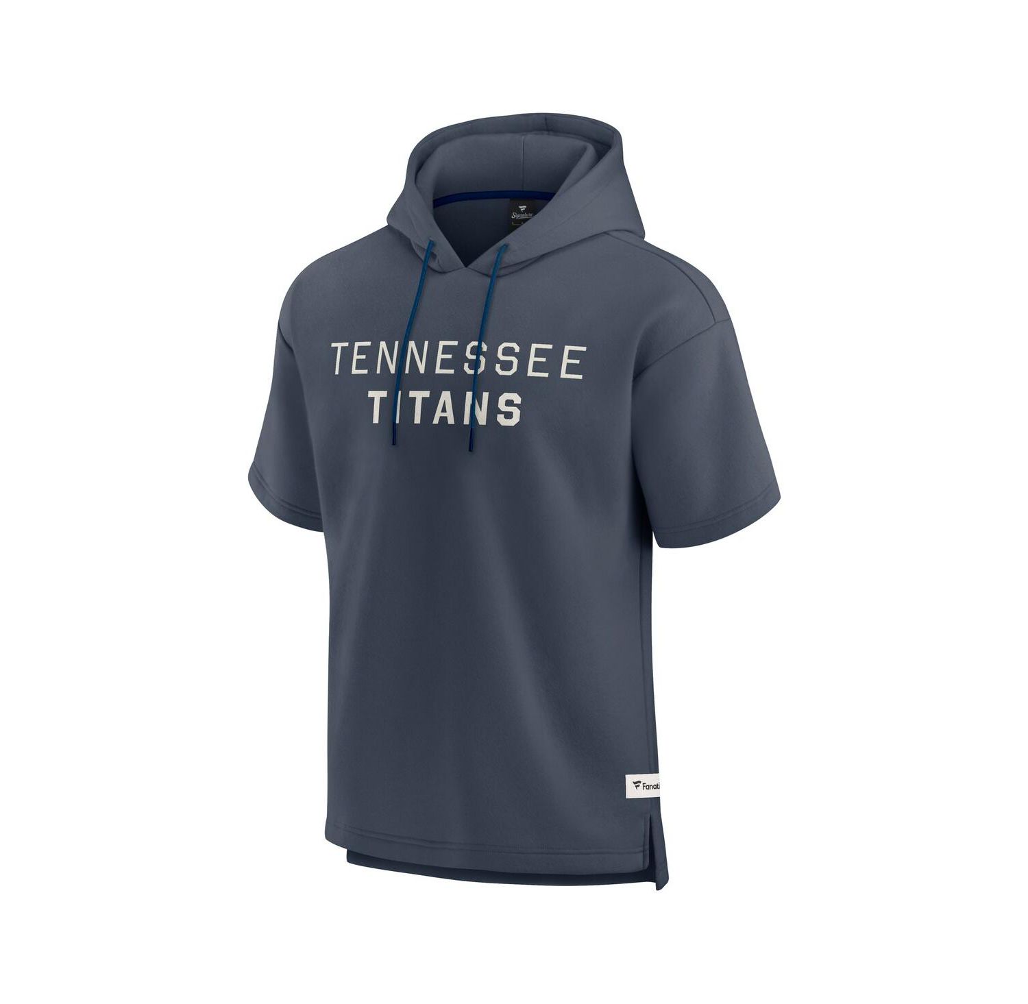 Men's Navy Tennessee Titans Elements Future Ground Lettering Short Sleeve Pullover Hoodie