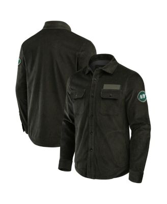 Fanatics - Men's Dark Green New York Jets Corduroy Full-Button Shacket
