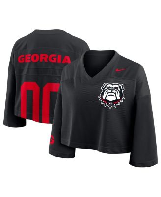 Nike - Women's Black Georgia Bulldogs Cropped Mesh Fashion Jersey