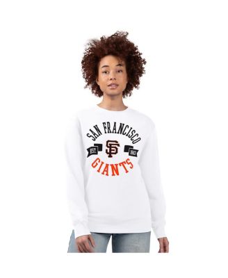 Women's White San Francisco Giants Team Logo Fleece Pullover Sweatshirt