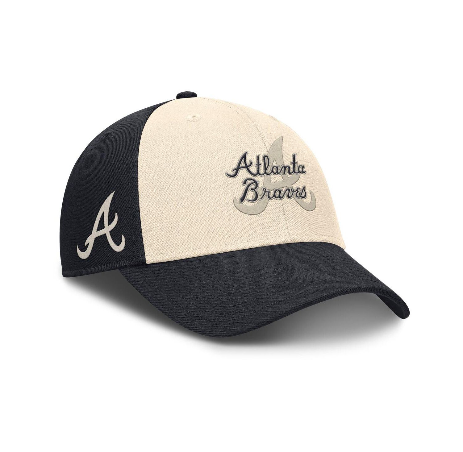 Men's Navy/Natural Atlanta Braves Statement Club Performance Adjustable Hat