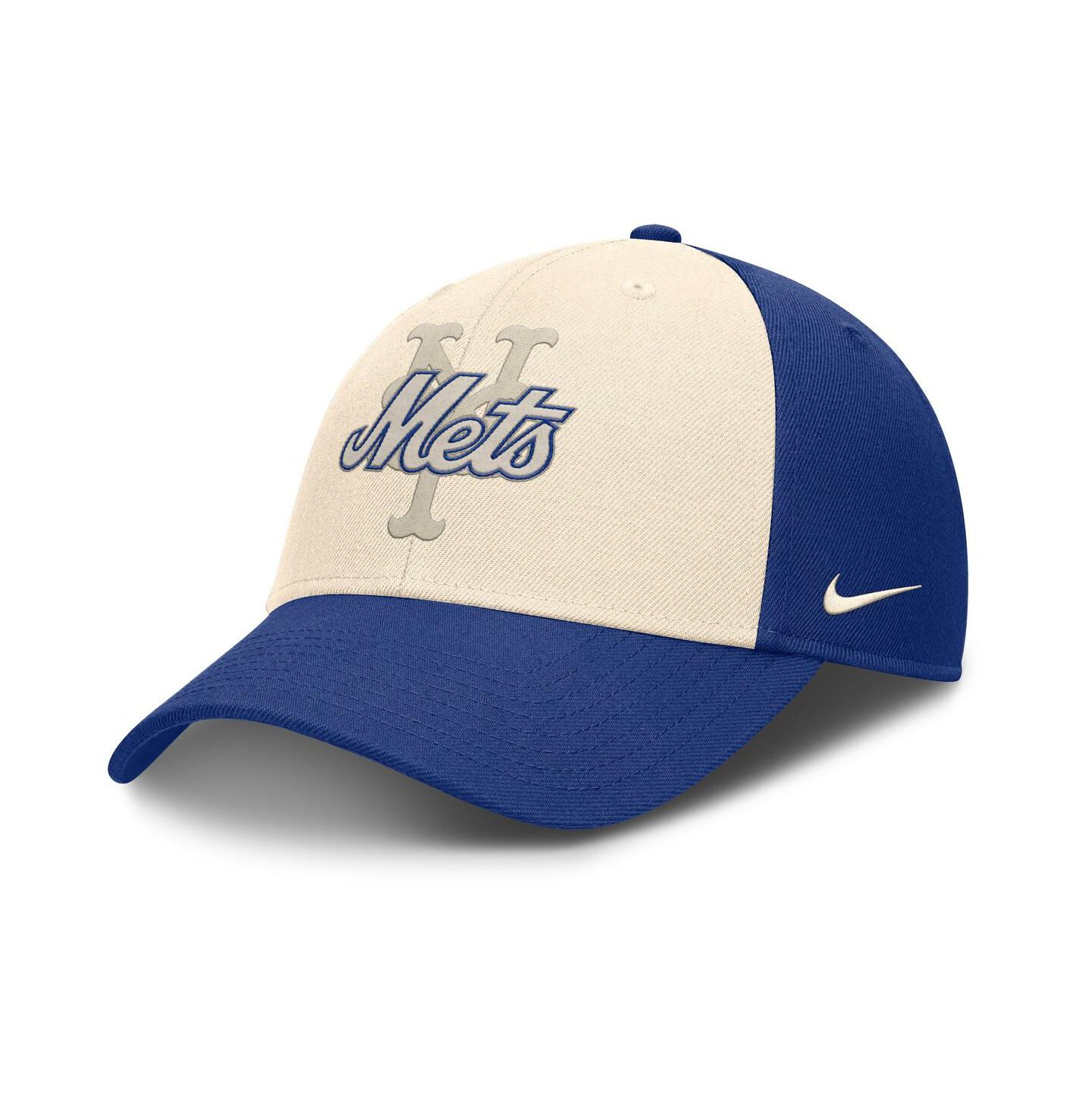 Мужская регулируемая кепка Nike New York Mets Statement Club Performance, Royal/Natural — фото 3