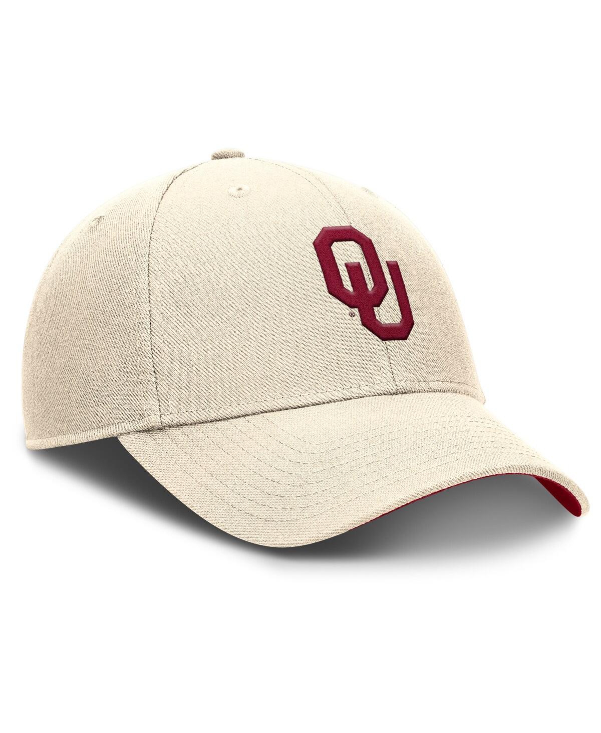 Jordan Men's Natural Oklahoma Sooners Rise Primetime Performance Trucker Adjustable Hat In Brown