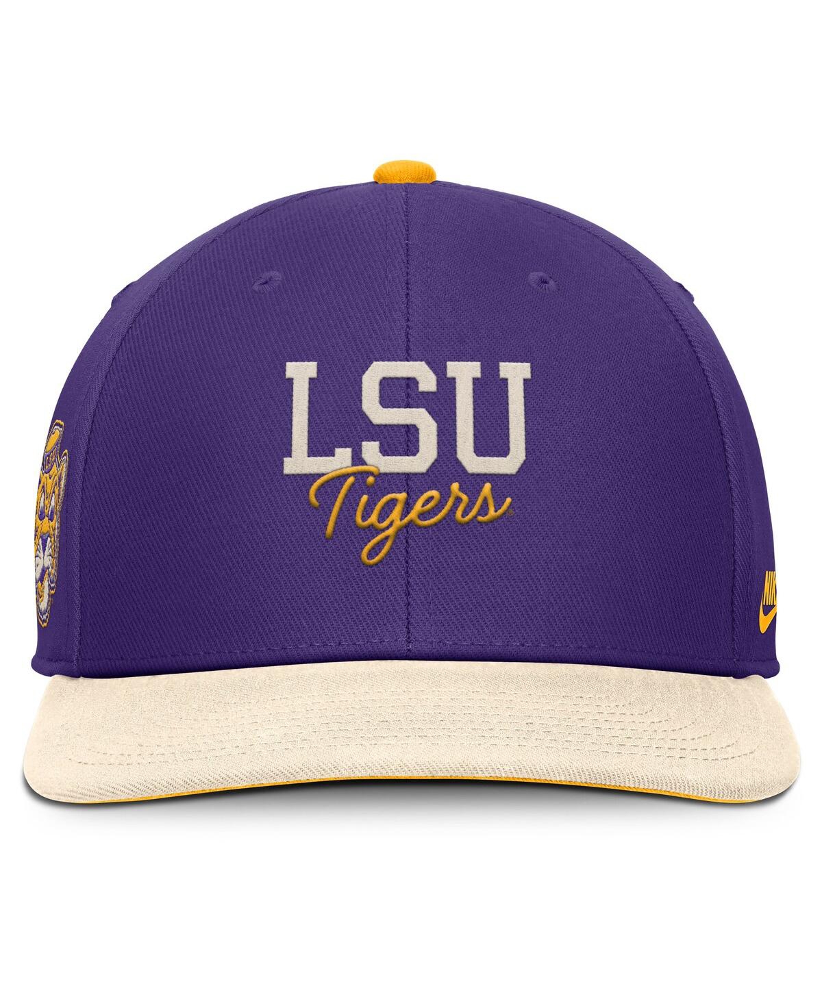 Nike Men's Purple/cream Lsu Tigers Pro Legacy Script Snapback Hat