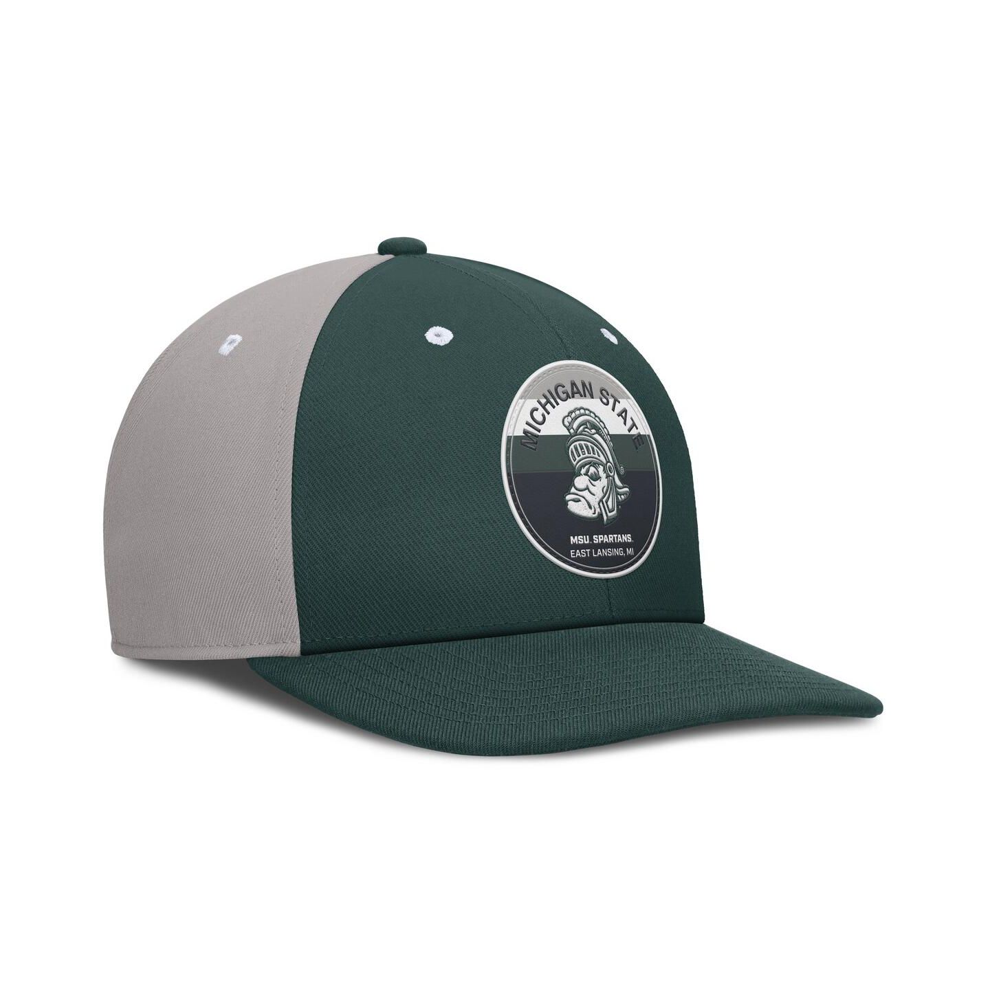 Мужская кепка Nike Green/Gray Michigan State Spartans Prep Pro Performance Snapback Hat — фото 3