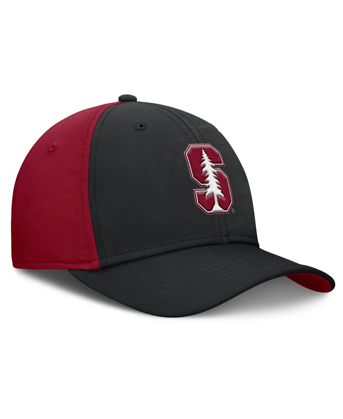 Nike Men's Black/cardinal Stanford Cardinal 2025 Sideline Rise Local Performance Flex Hat