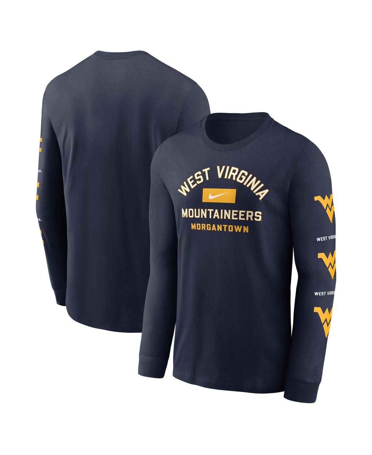 Nike West Virginia Campus Classic Location  Men's College Long-sleeve T-shirt In Blue