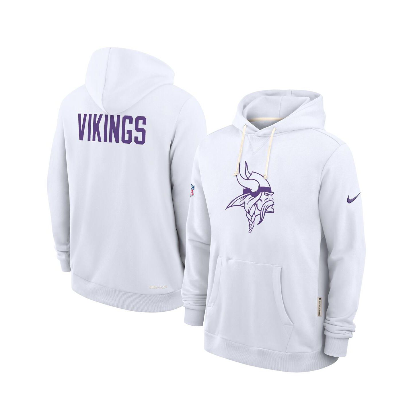 Мужское худи Nike White Minnesota Vikings Sideline Alt 2 Tight Coverage Performance Pullover — фото 1