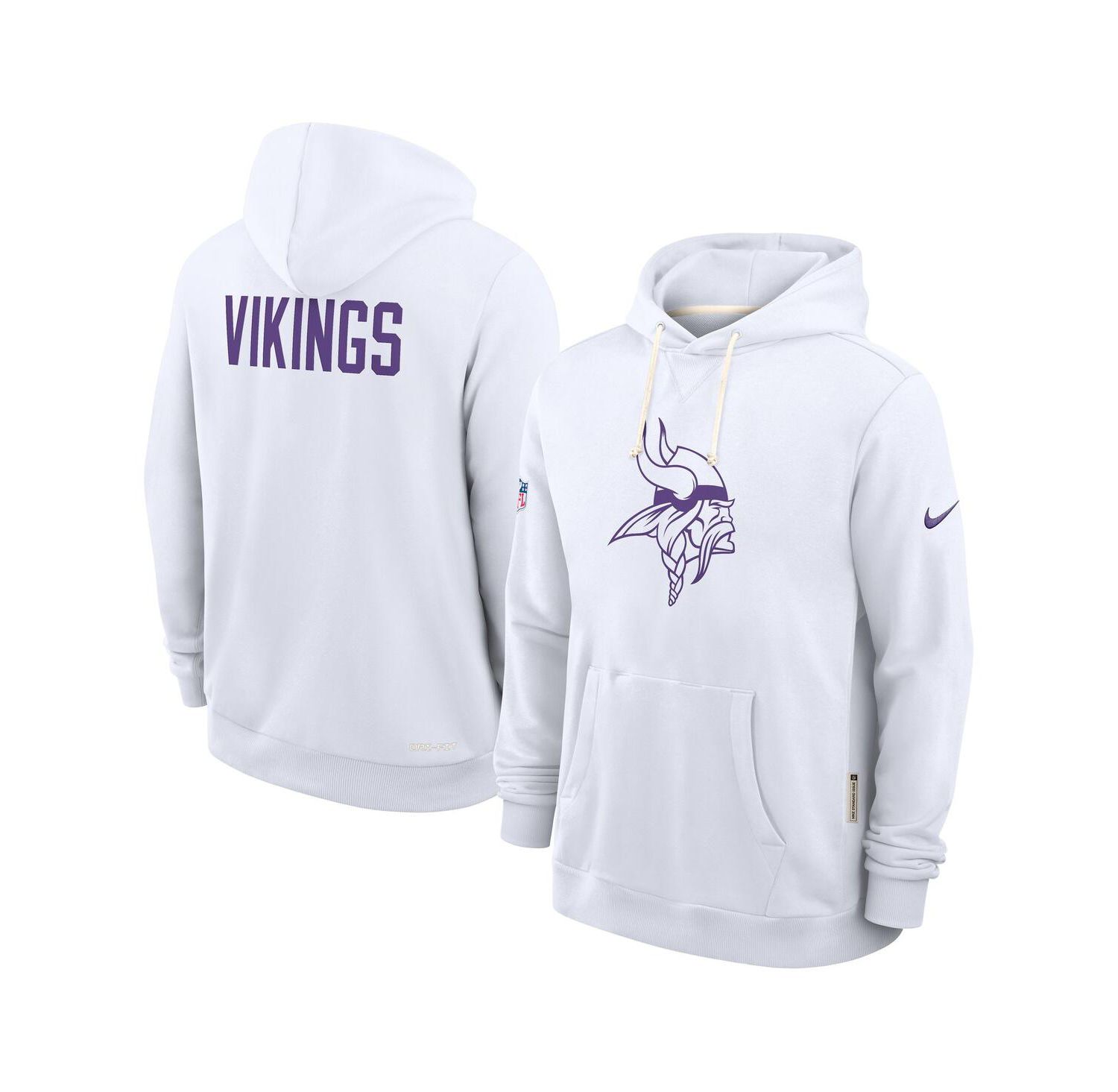 Men's White Minnesota Vikings Sideline Alt 2 Tight Coverage Performance Pullover Hoodie