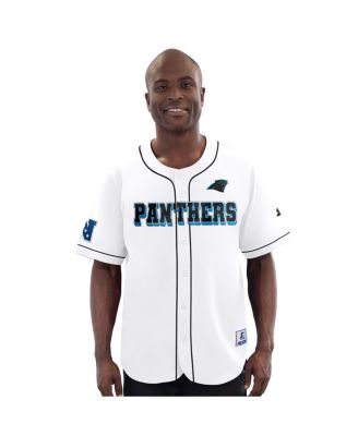 Starter - Men's White Carolina Panthers Relay Full-Button Baseball Jersey