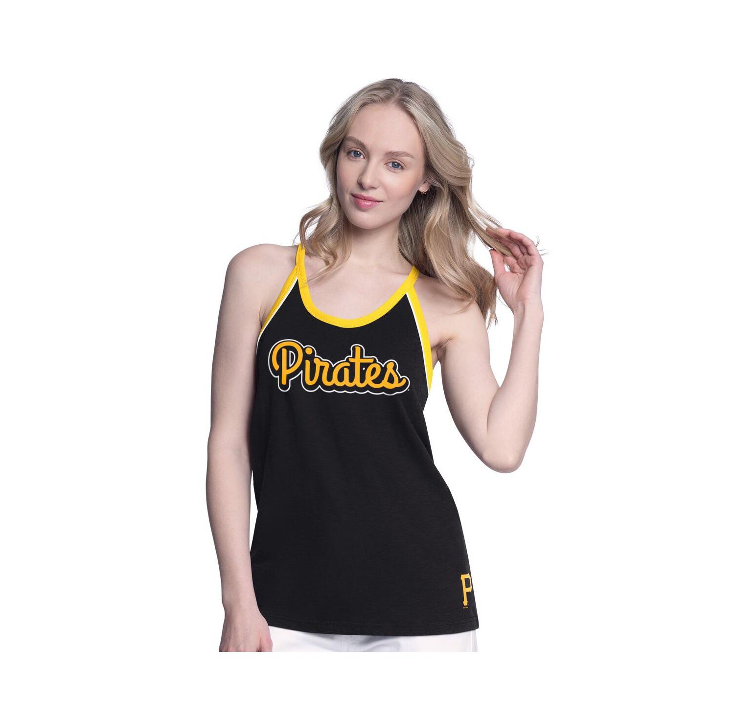 Women's Black Pittsburgh Pirates Curveball Racerback Tank Top