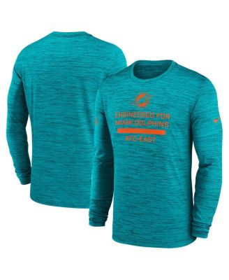 Nike - Men's Aqua Miami Dolphins Sideline Velocity Performance Long Sleeve T-Shirt