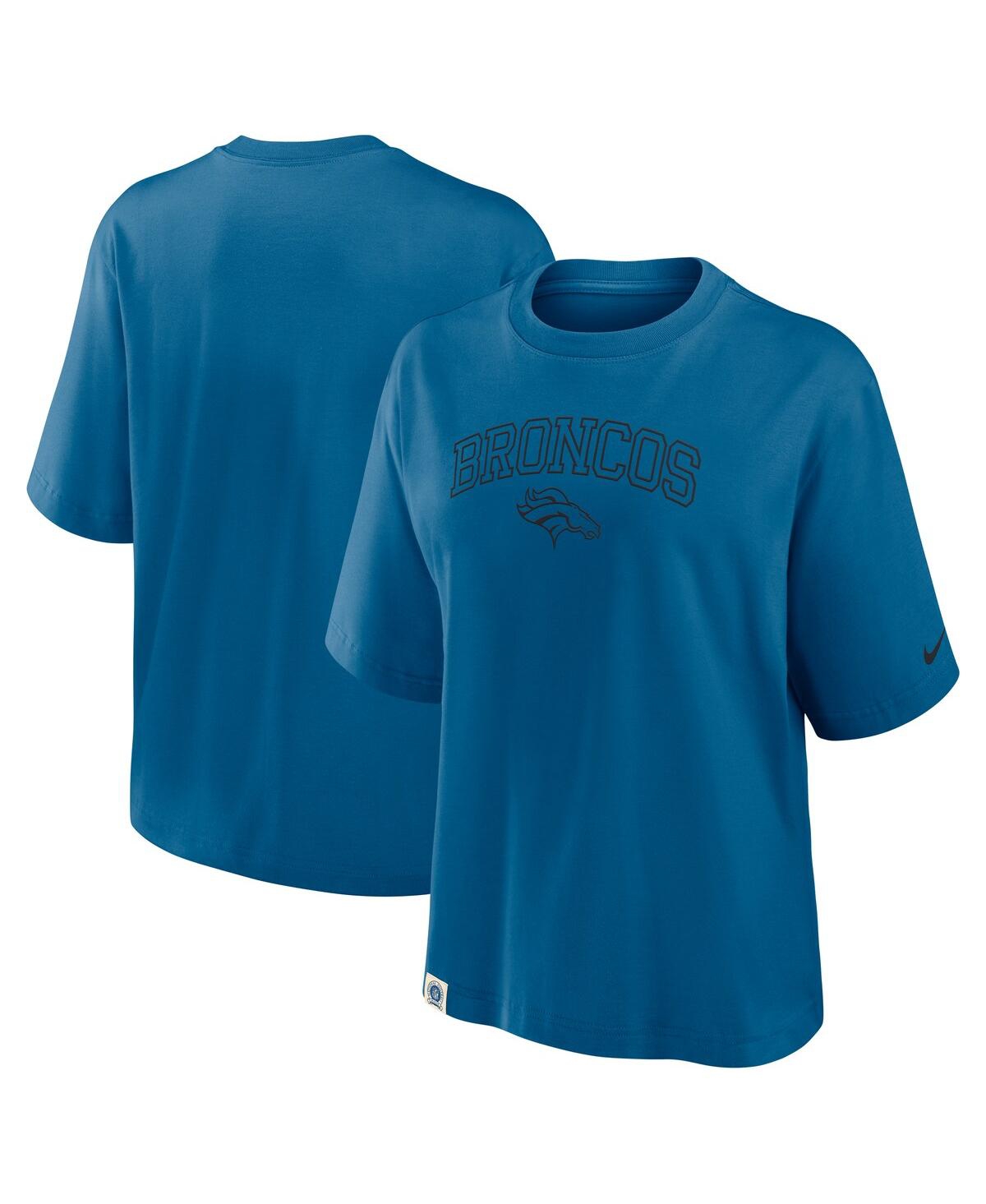 Women's Blue Denver Broncos Glory Arch Boxy T-Shirt - Blue