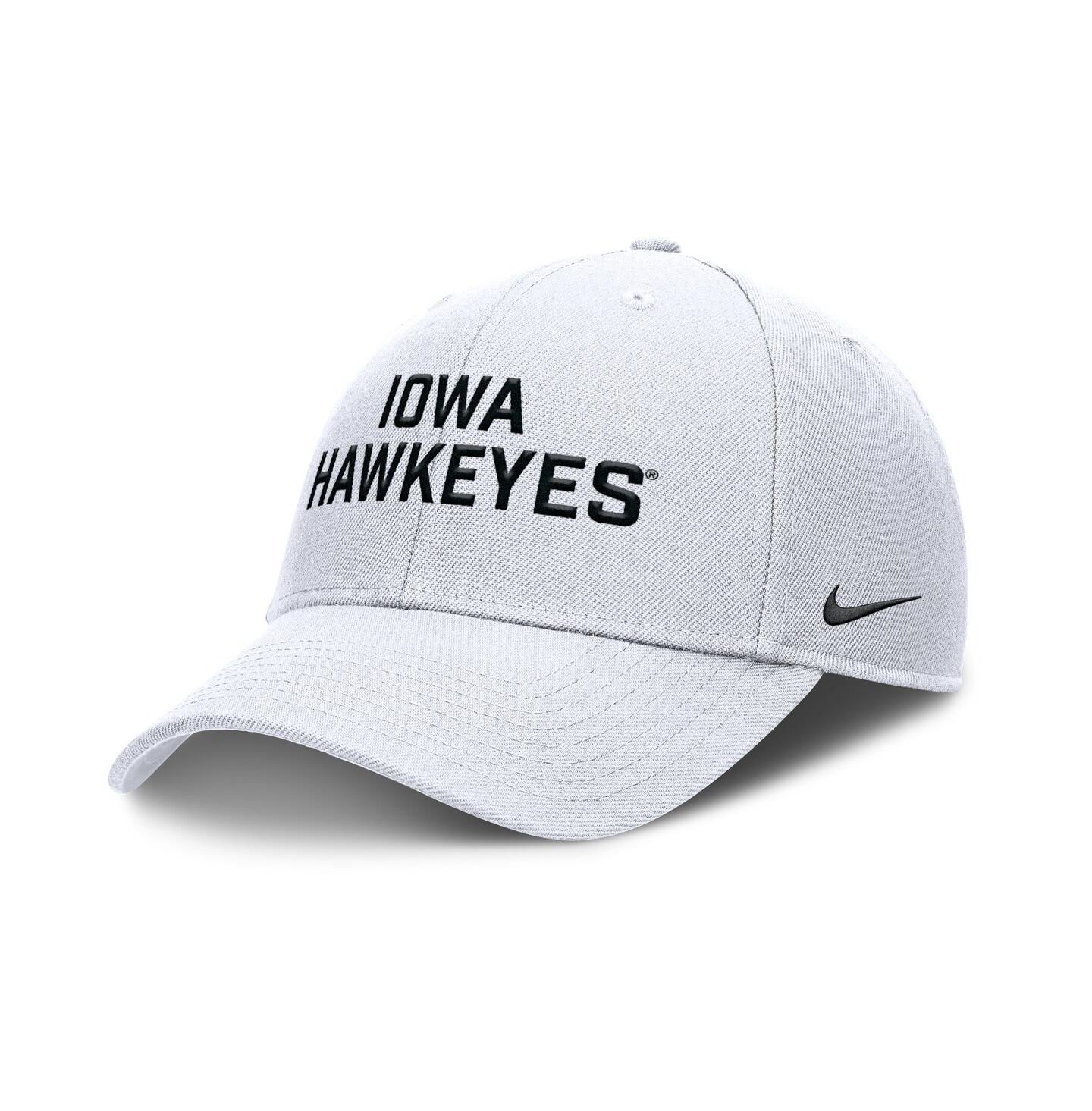 Мужская кепка Nike White Iowa Hawkeyes Rise Practice Adjustable Hat — фото 1