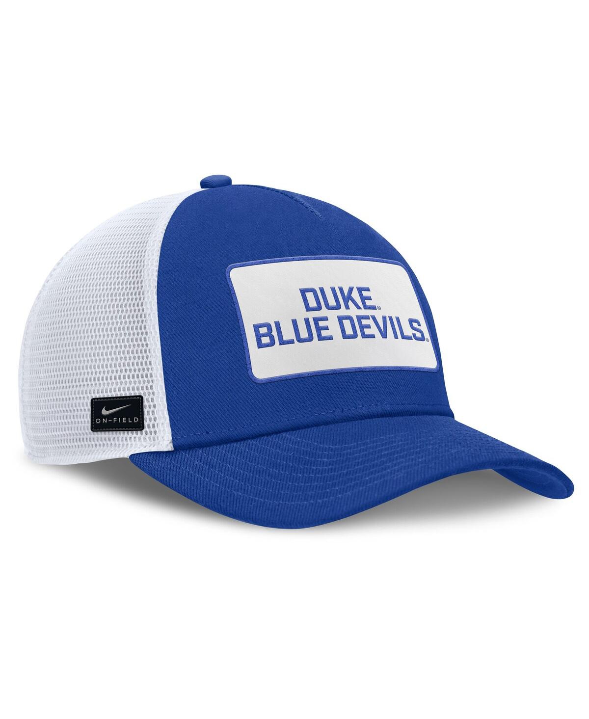 Nike Men's Royal/White Duke Blue Devils 2025 On-Field Rise Patch Trucker Adjustable Hat