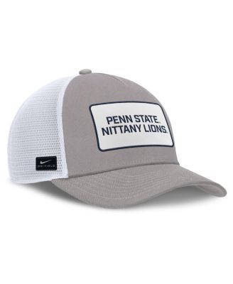 Men's Gray/White Penn State Nittany Lions 2025 On-Field Rise Patch Trucker Adjustable Hat