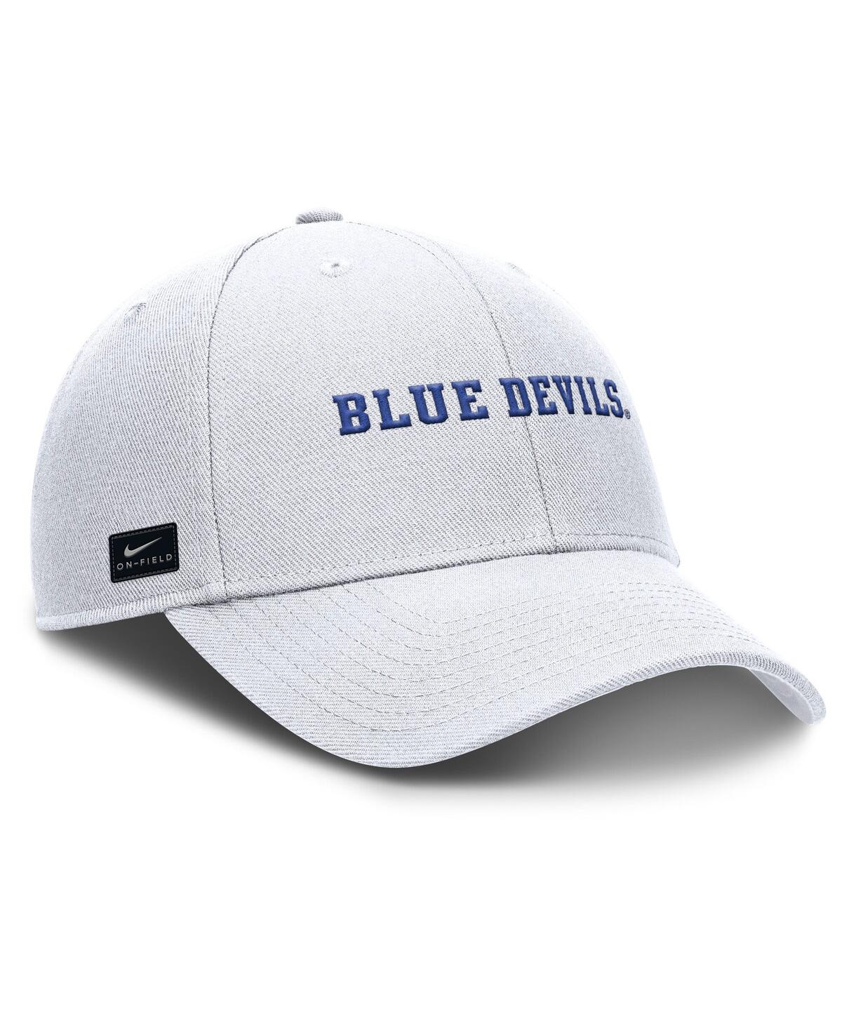 Nike Men's White Duke Blue Devils 2025 On-field Rise Performance Adjustable Hat In White